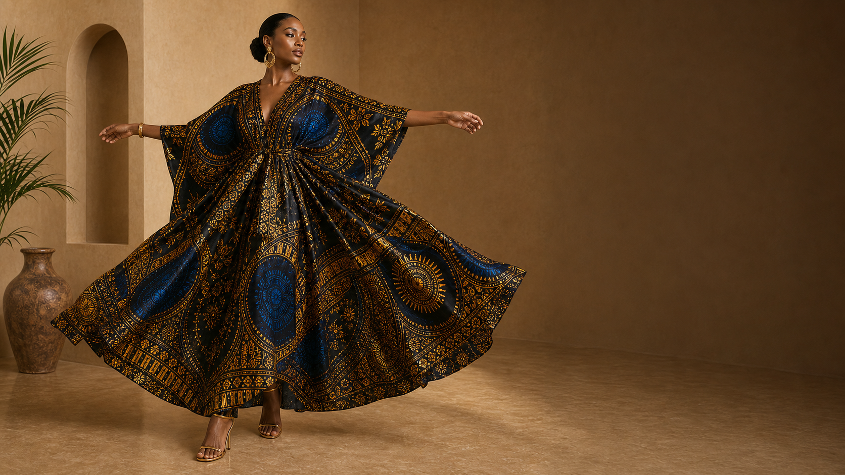 Editorial movement view of the Binta Kaftan