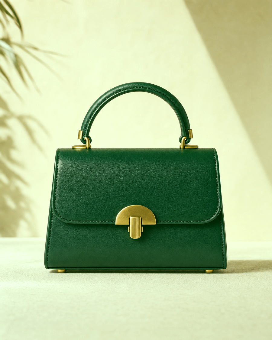 Detail editorial view of the Ema Mini Top-Handle Bag