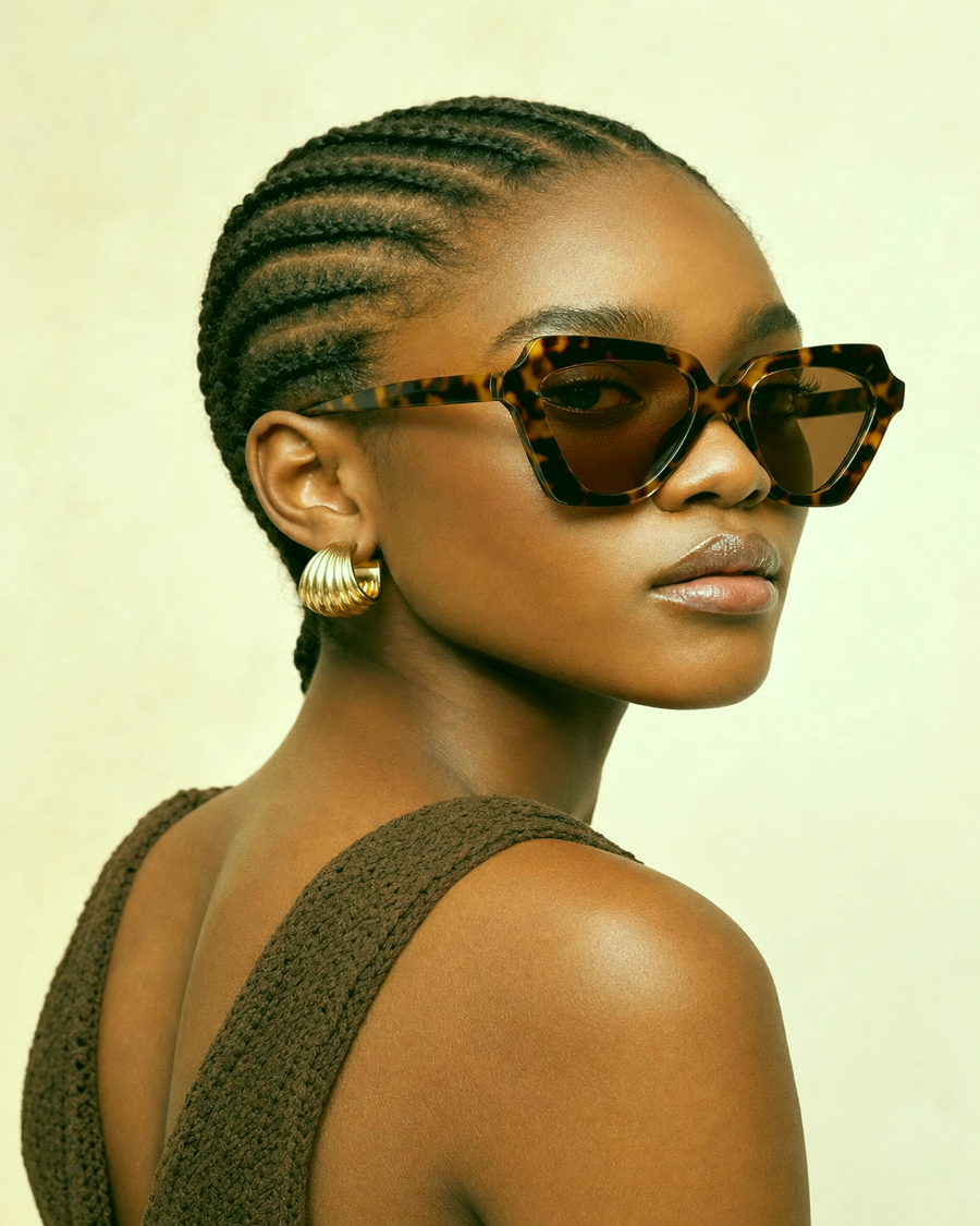 Detail editorial view of the Nairobi Statement Sunglasses